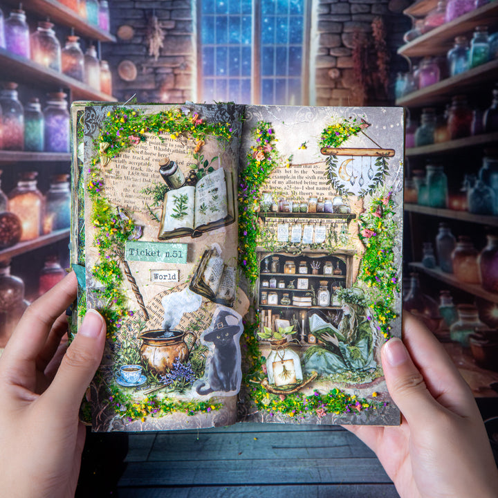 Magic Stickers Magic Pharmacy Witchy Characters PET Sticker Pack for Journals