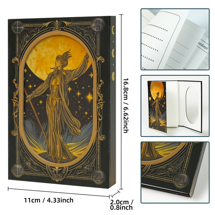 Magical Wand Under the Moon Hollow Design Planners Retro Theme Great for Diary Writing