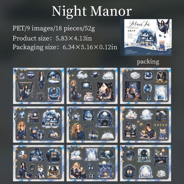 Manor Tour Night Manor Romantic Scrapbook Stickers