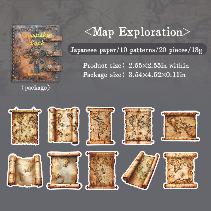 Map Exploration Scroll Journal Material