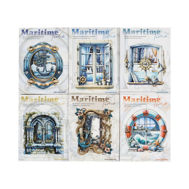 Maritime Time Retro Style Stickers Craft Paper