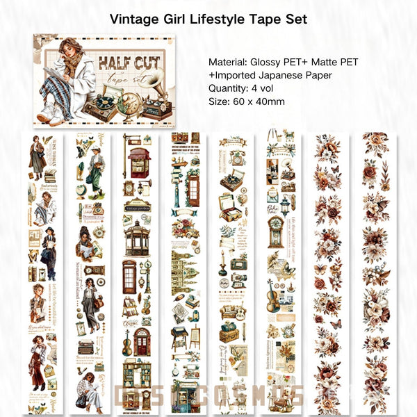 Vintage Girl Lifestyle Tape Set - Desk Cosmos