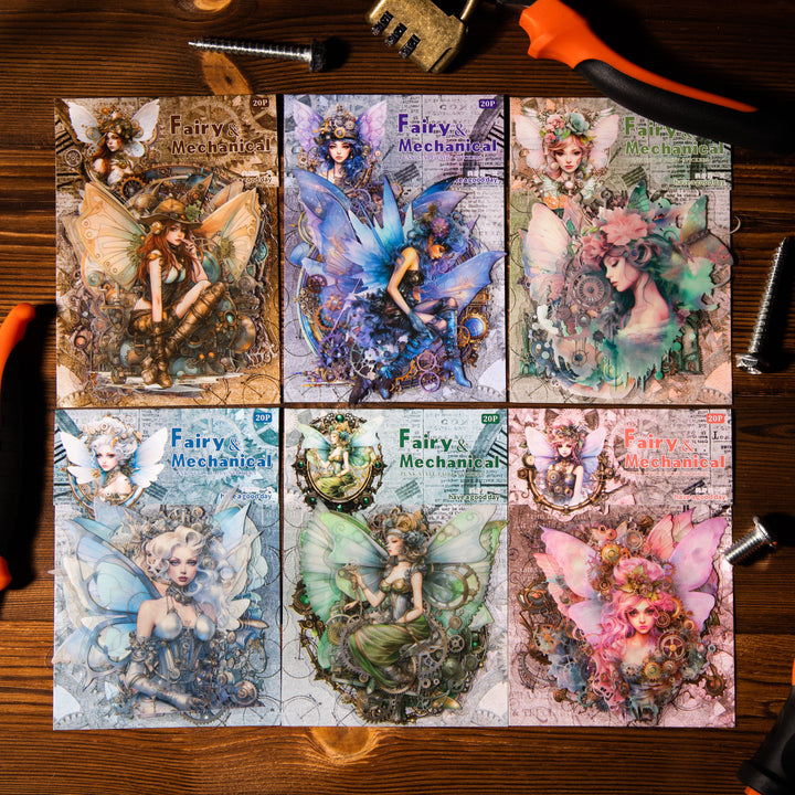 Mechanical Girl Elf Stickers for Journal Decoration