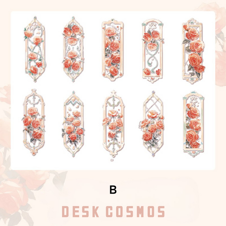 Meet Flowers Hidden Scenery Gold Stamping Bookmark Suitable for Daily Journaling
