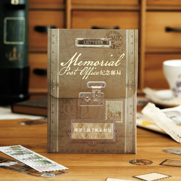 Memorial Post Office Retro Travel Ephemera for Personalized Journaling