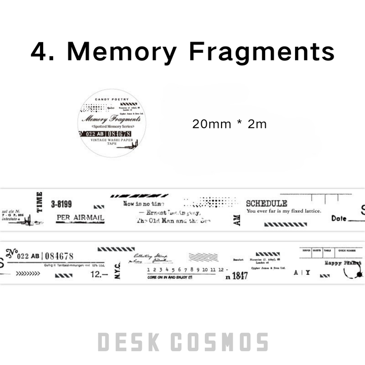 Memory Fragments Washi Tape - DIY Collage Decorative Stickers