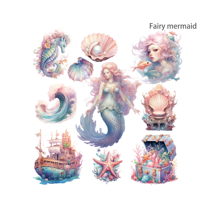 Mermaid Sea God Series Fairy Mermaid Fantasy Ocean Stickers