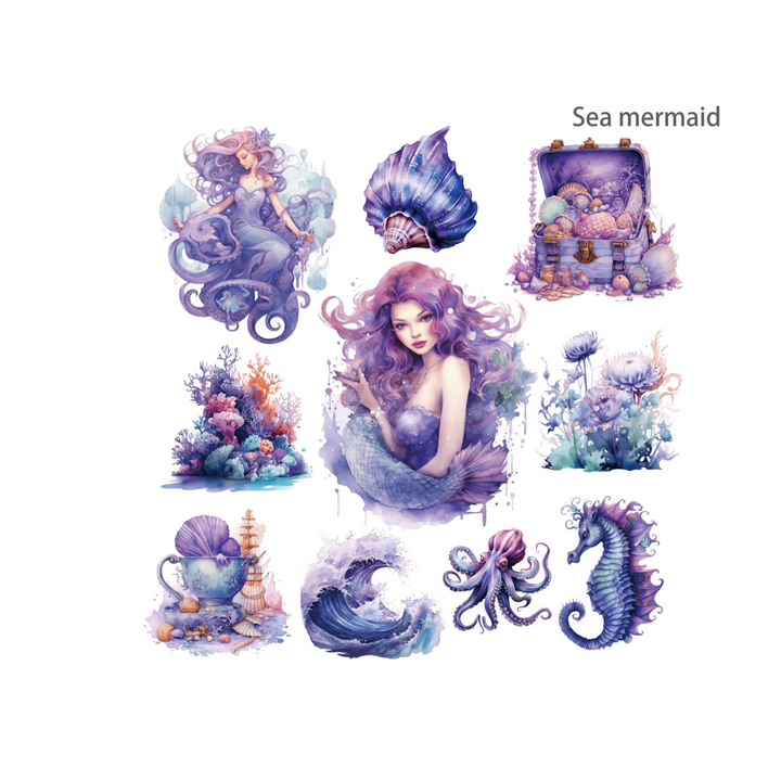 Mermaid Sea God Series Sea Mermaid Mystical Ocean Stickers