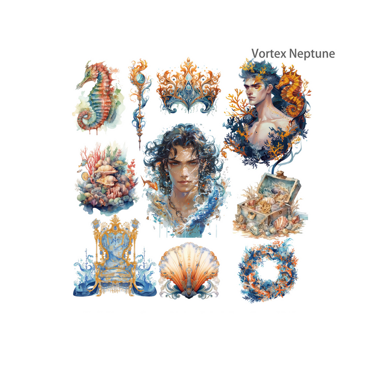 Mermaid Sea God Series Vortex Neptune Powerful Sea Stickers