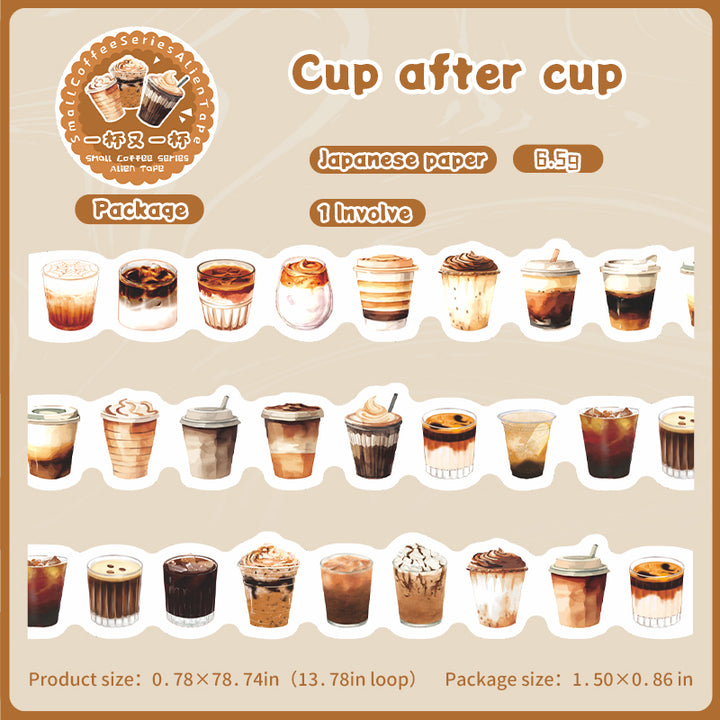 Mini Coffee Series Cup after cup Coffee and Tea Theme Tape