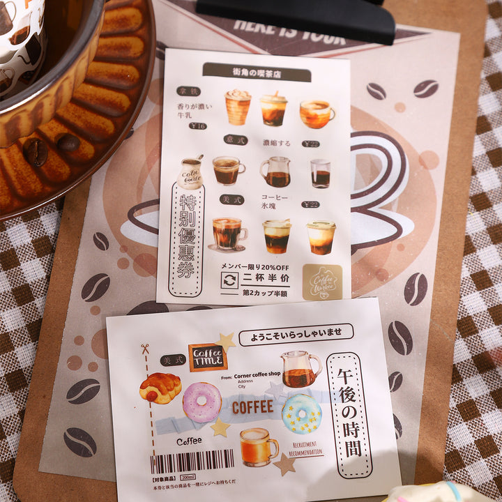 Mini Coffee Series Special-shaped Washi Tape for DIY Crafting Sweet Coffee Designs