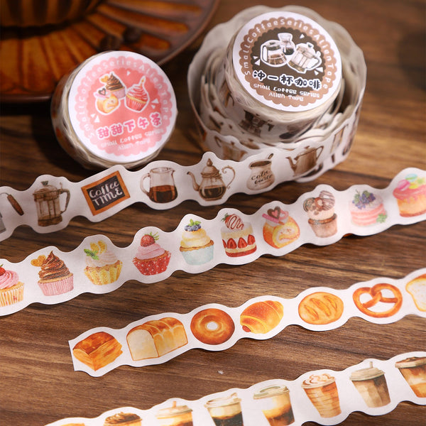 Mini Coffee Series Washi Tapes Cute Coffee Theme for DIY Journaling