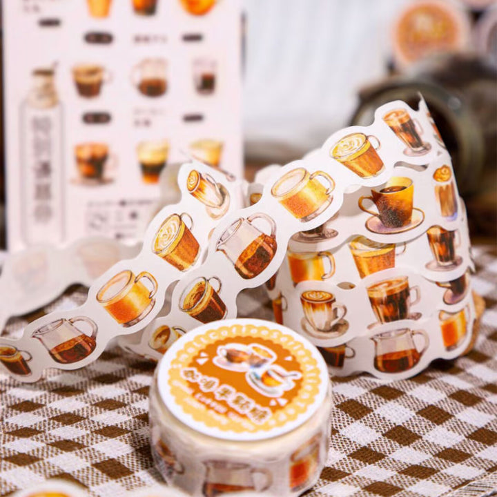 Mini Coffee Series Washi Tapes for Scrapbooking Sweet Coffee and Tea Designs