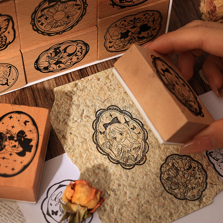 Mini Maiden Stamp Set for DIY Handcraft and Journal Decoration