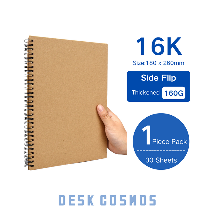 Minimalist Journal 16K 30 Sheets 160G Side Flip Thick Paper Notebook