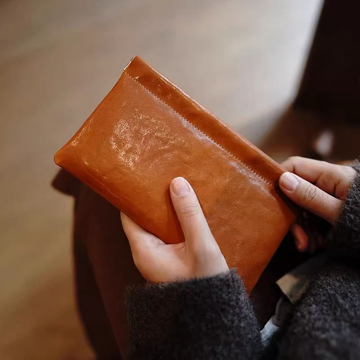 Minimalist Leather Organizer Caramel Medium Soft Leather Organizer