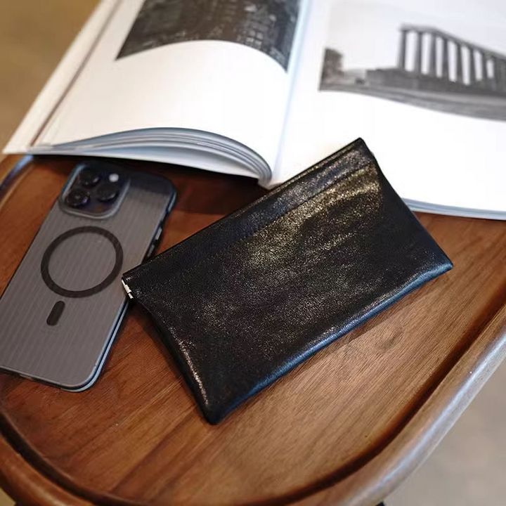 Minimalist Leather Organizer Retro Style Portable Storage Pouch