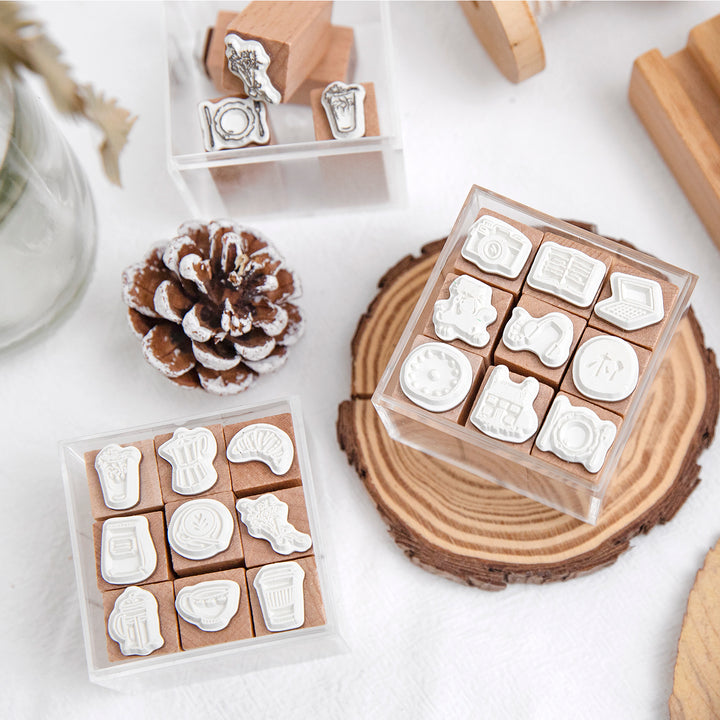 Minimalist Style Mini Wooden Stamps for Journal