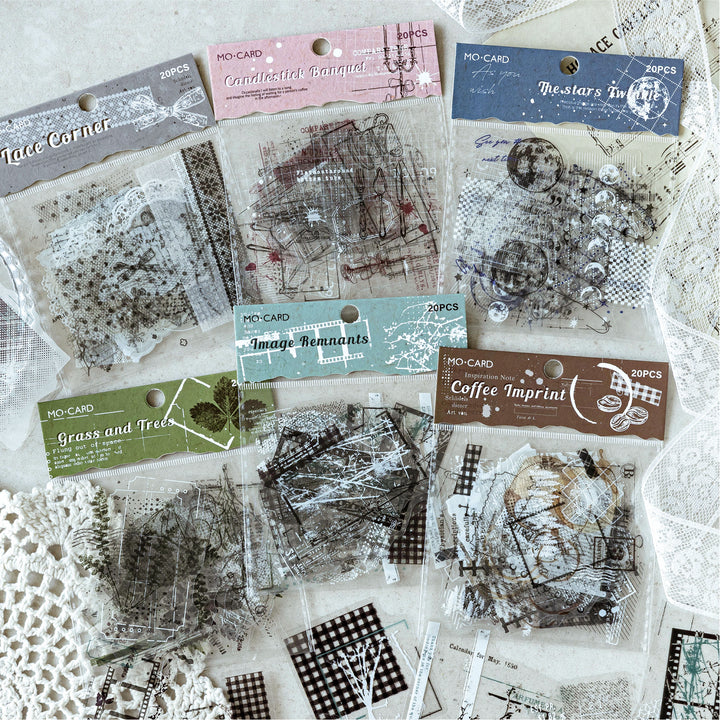 Misty Trace PET Stickers Border Coffee Lace Main Image