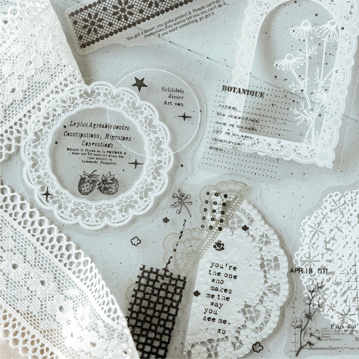 Misty Trace Stickers Border Coffee Lace Colorful Set