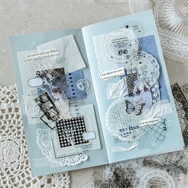 Misty Trace Stickers Border Coffee Lace Display
