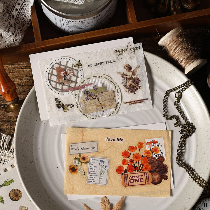 Mixed Material Sticker Book Classical Codex Aesthetic Retro Design