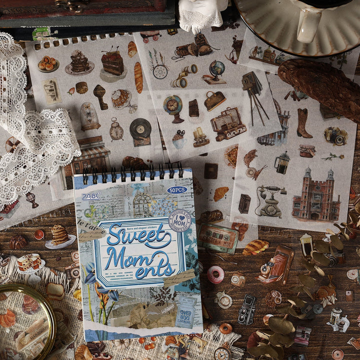 Mixed Material Sticker Book Classical Codex Daily Vintage Stickers