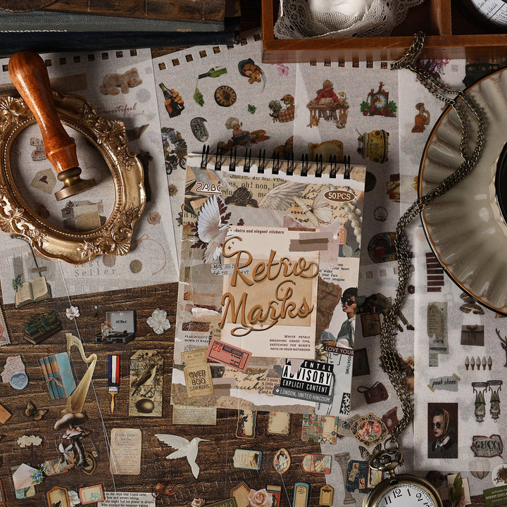 Mixed Material Sticker Book Classical Codex Junk Journal Kit