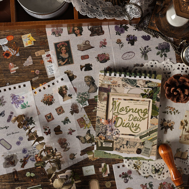 Mixed Material Sticker Book Classical Codex Retro Scrapbook Kit