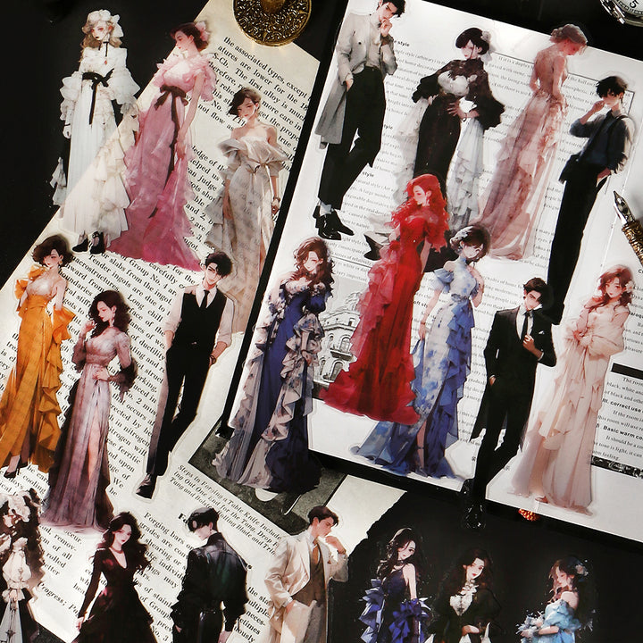 Modern - Style Character Handmade Journal Deco Stickers of Love's Romance Series