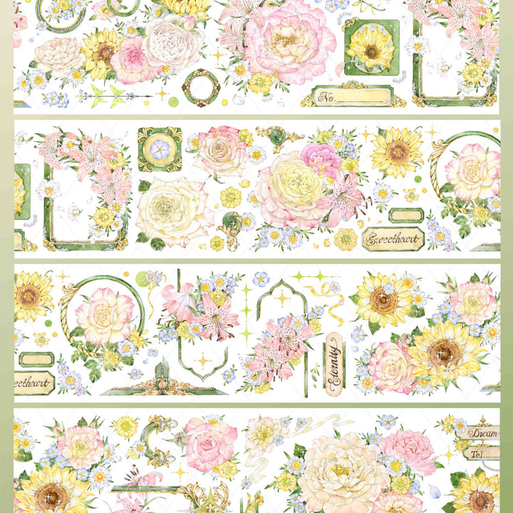 Monet Garden Floral PET Tape Soft Romantic Decoration