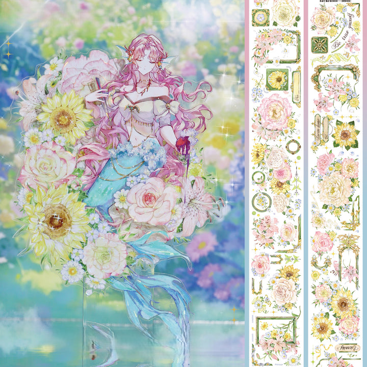 Monet Garden PET Tape Floral Retro Style Scrapbooking