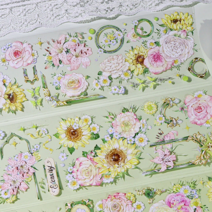 Monet Garden Romance PET Tape Floral For Journal Enthusiasts