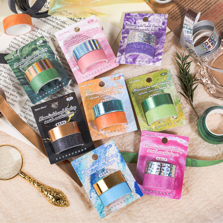 Moon with Poetry Series Washi Tape for DIY Scrapbook Decoration