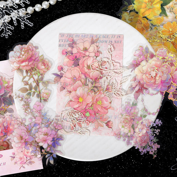 Moonlight Garden PET Sticker Set Botanical Romance Design
