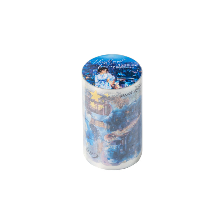 Moonlit Night Curtain background layering suitable for mixed media
