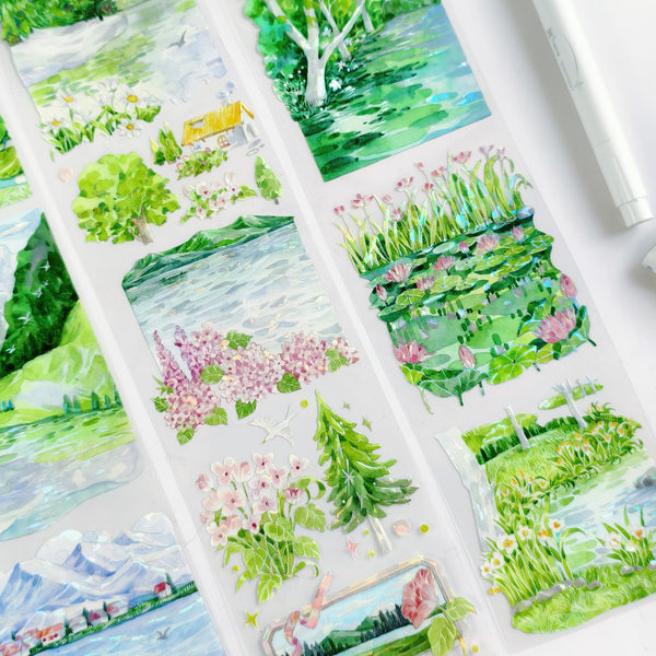 Morning Dew Pine Shadow PET Tape Flower Plant Design