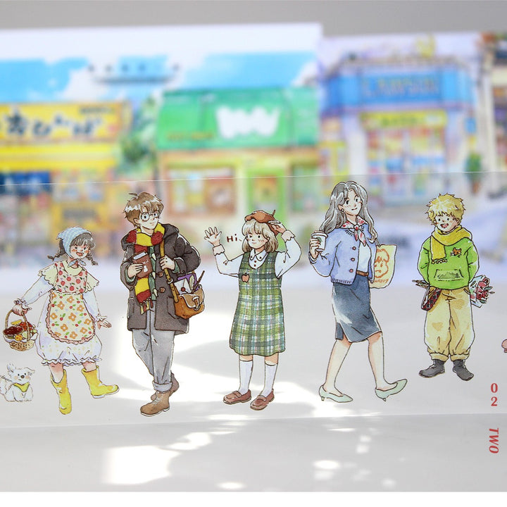 Morning Series PET Tape Cute Characters for Phone Case Decoration
