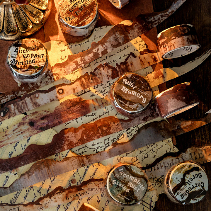 Mottled Century Retro Stickers Aged Copper DIY Craft