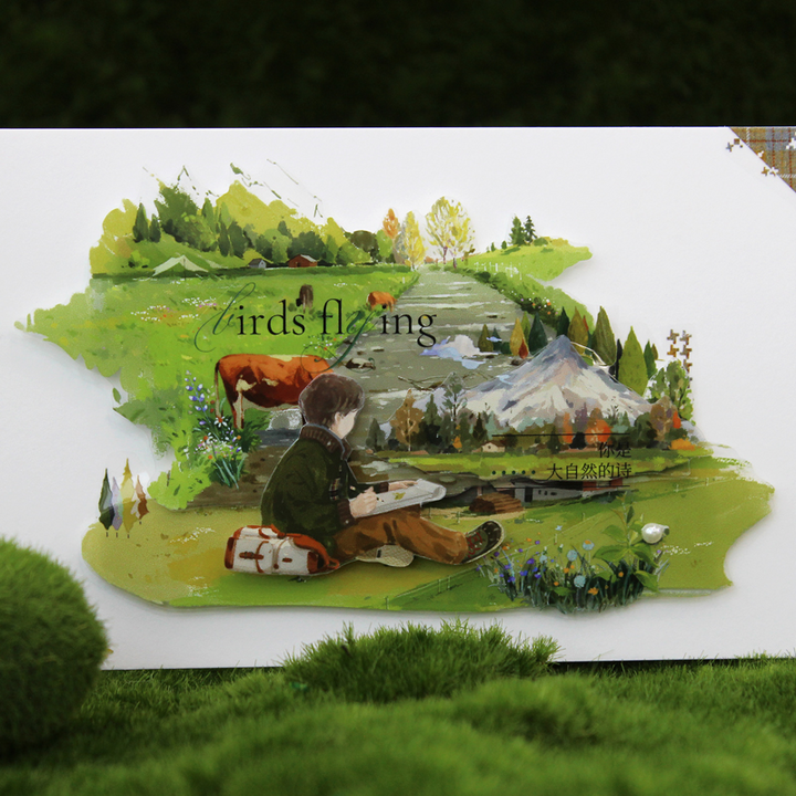 Mountain Breeze Nature Scene Journal Decoration For Scrapbook