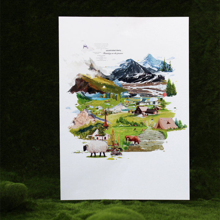 Mountain Breeze PET Washi Collage Material For Artistic Use