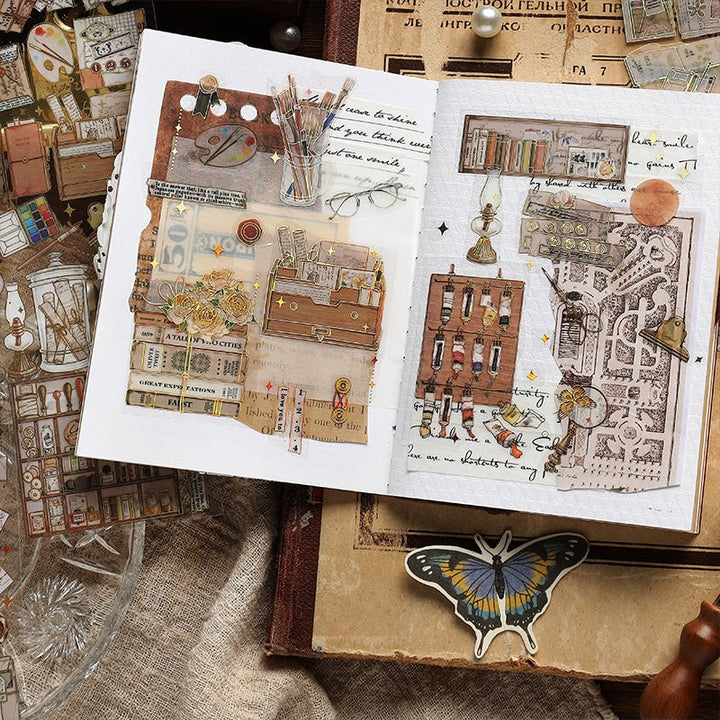 Mountain Moon Scrapbook PET Stickers Lovely Vintage Look