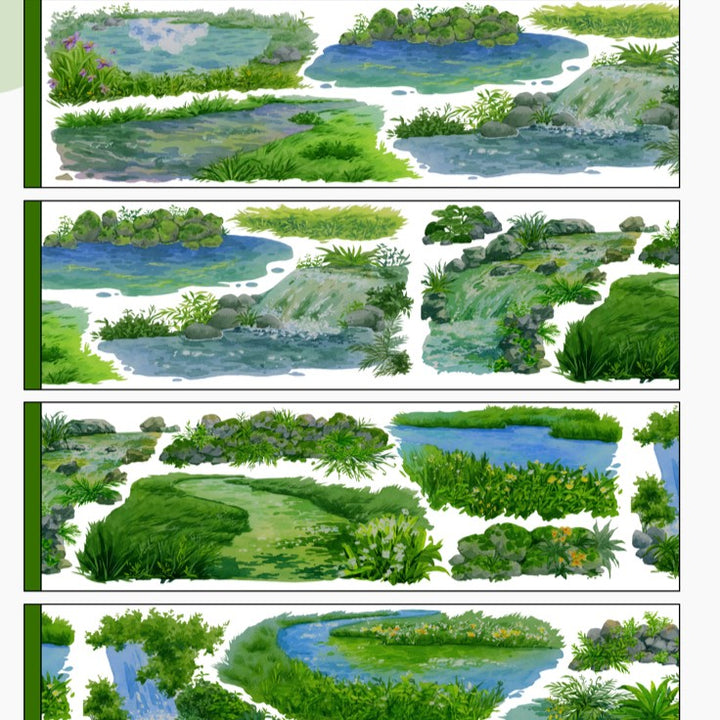 Mountain Stream PET Tape Mountain Stream Decorative Style