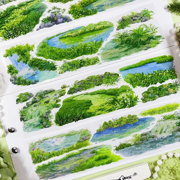 Mountain Stream PET Tape Mountain Stream Flower Plant