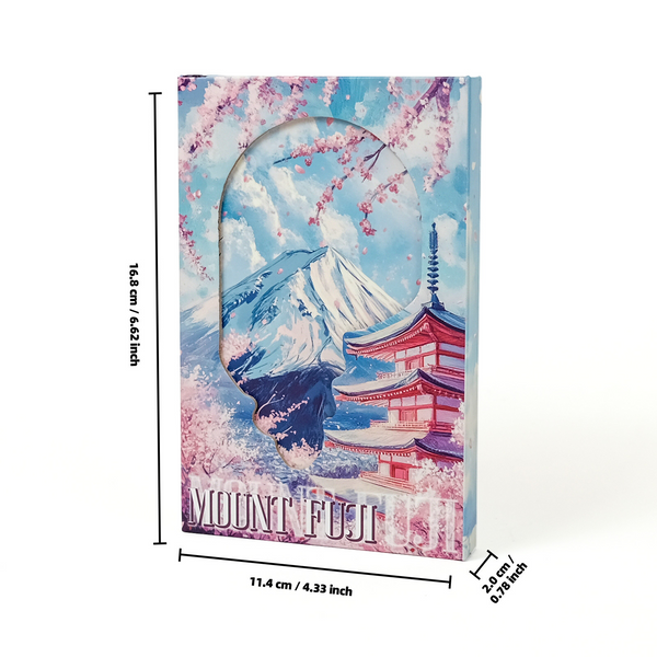 Mt Fuji Series Trifold Planner Hollow Magnetic Closure Japanese Aesthetic