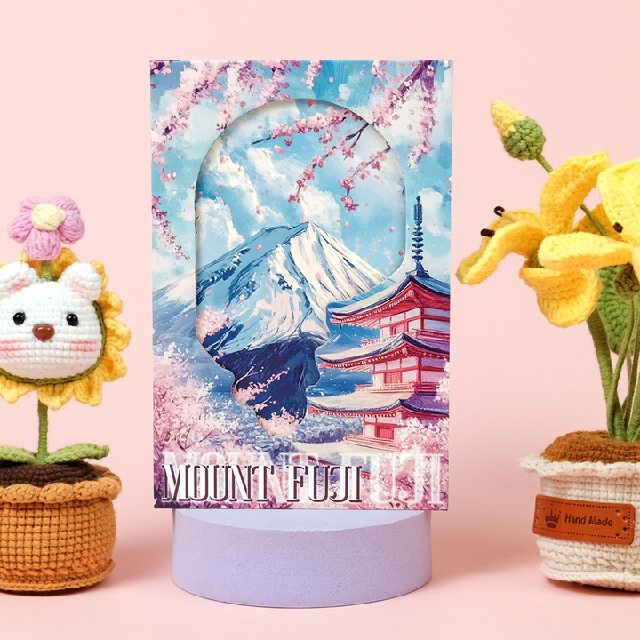 Mt Fuji Series Trifold Planner Hollow Magnetic Closure Japanese Style Aesthetic