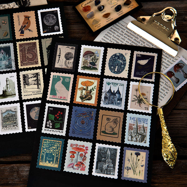 Museum Series Postage Stamps Stickers DIY Craft Supply