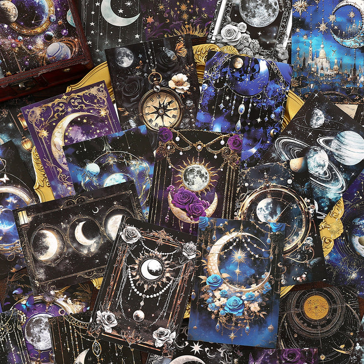 Mystic Background Paper Deep Space Moonlight Scene