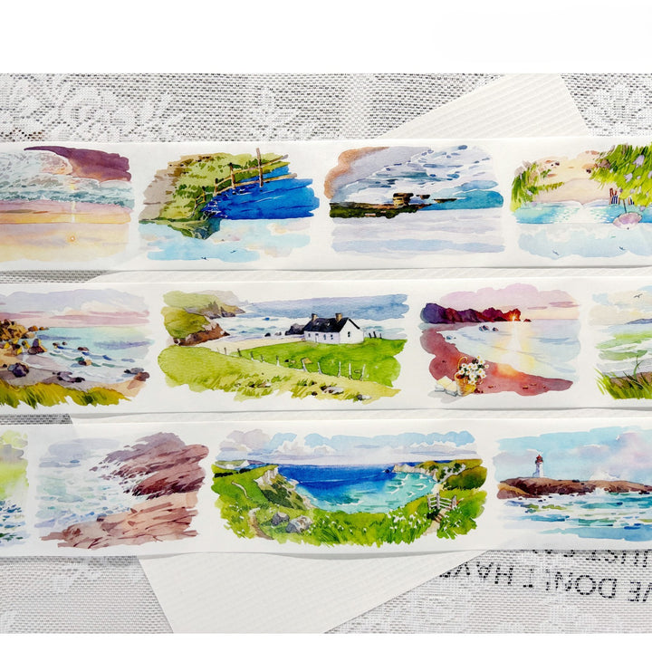 Natural Scenery PET Tapes Smoke Watercolor Artistic Design for Junk Scrapbook