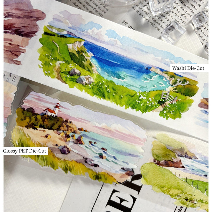 Natural Scenery PET Tapes Smoke Watercolor Landscape Perfect for DIY Projects